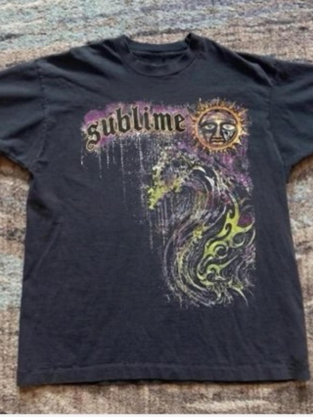 Gildan Black Sublime Sun & Wave Graphic Tee